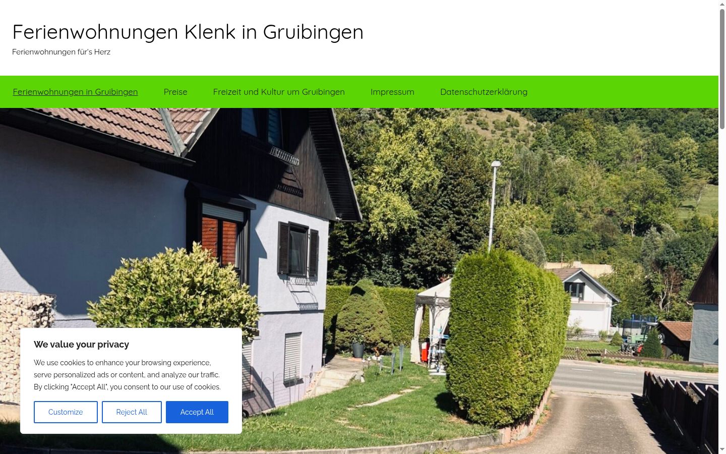 Screenshot of the consent banner shown before any interaction