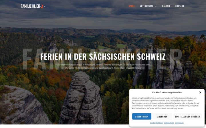 Screenshot of ferienwohnung-klier-saechsische-schweiz.de
