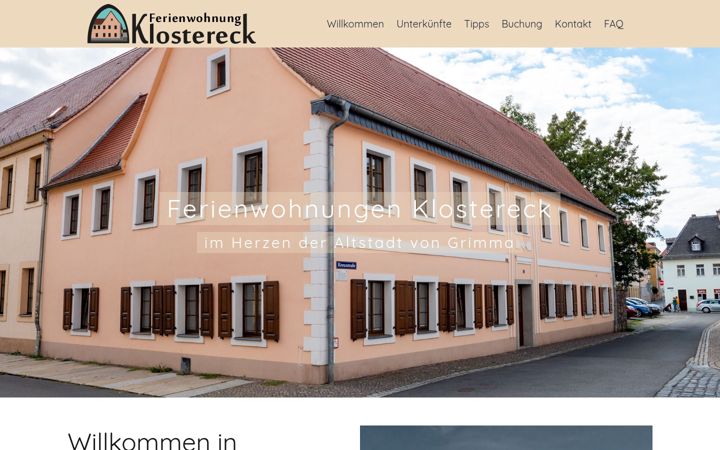 Screenshot of ferienwohnung-klostereck.de