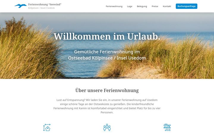 Screenshot of ferienwohnung-koelpinsee.de