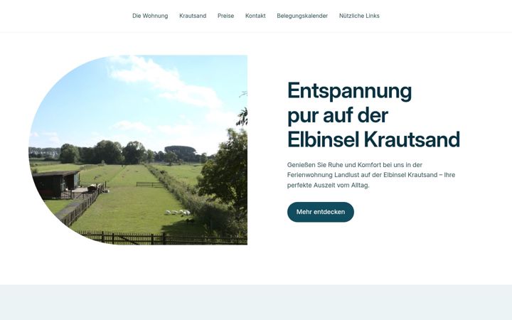 Screenshot of ferienwohnung-landlust-krautsand.de