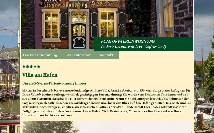 Screenshot of ferienwohnung-leer-altstadt.de