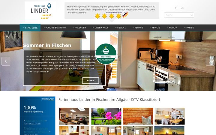Screenshot of ferienwohnung-linder.de
