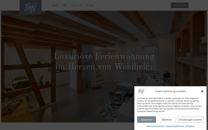 Screenshot von ferienwohnung-loft.de
