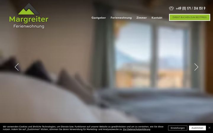 Screenshot of ferienwohnung-margreiter.de