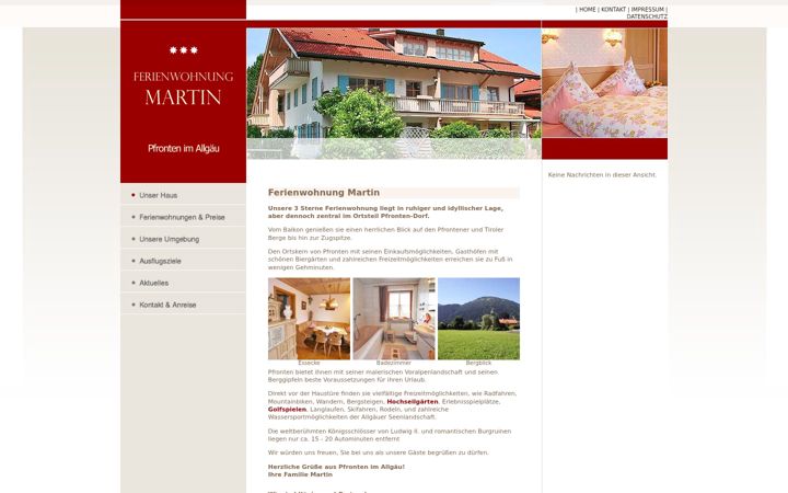 Screenshot of ferienwohnung-martin-pfronten.de