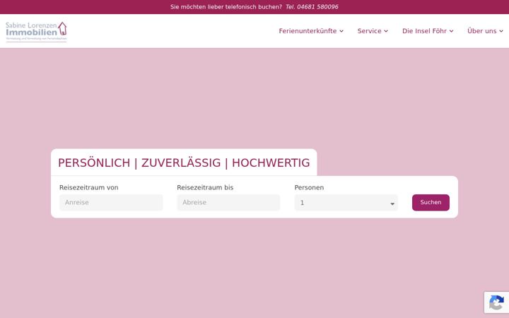 Екранна снимка на ferienwohnung-mieten-foehr.de