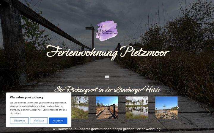 Screenshot of ferienwohnung-pietzmoor.de