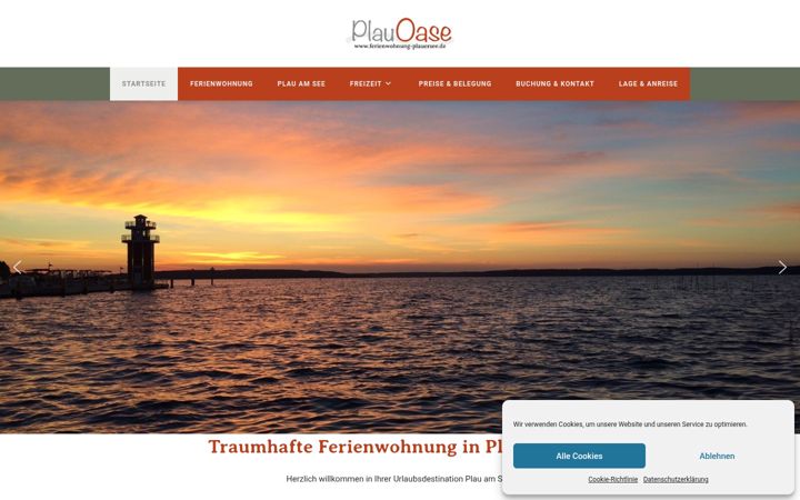 Screenshot of ferienwohnung-plauersee.de