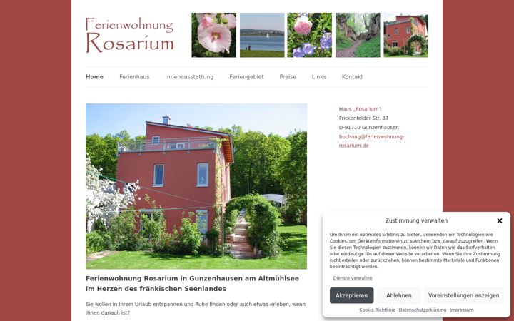 Screenshot von ferienwohnung-rosarium.de