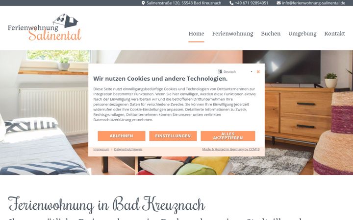 Ekrānuzņēmums no ferienwohnung-salinental.de