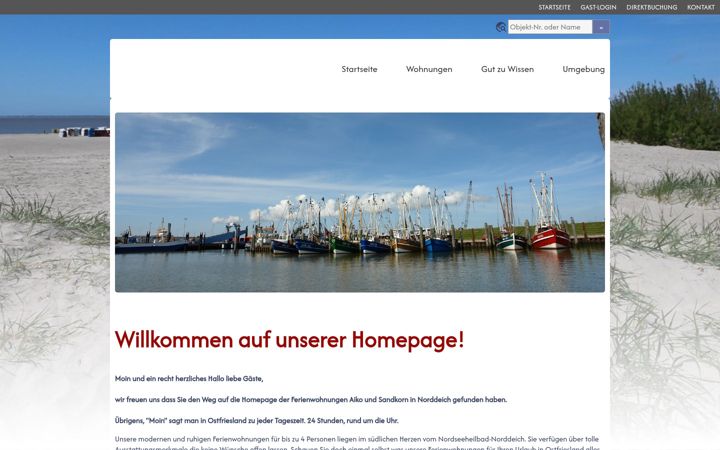 Ekrānuzņēmums no ferienwohnung-sandkorn-norddeich.de