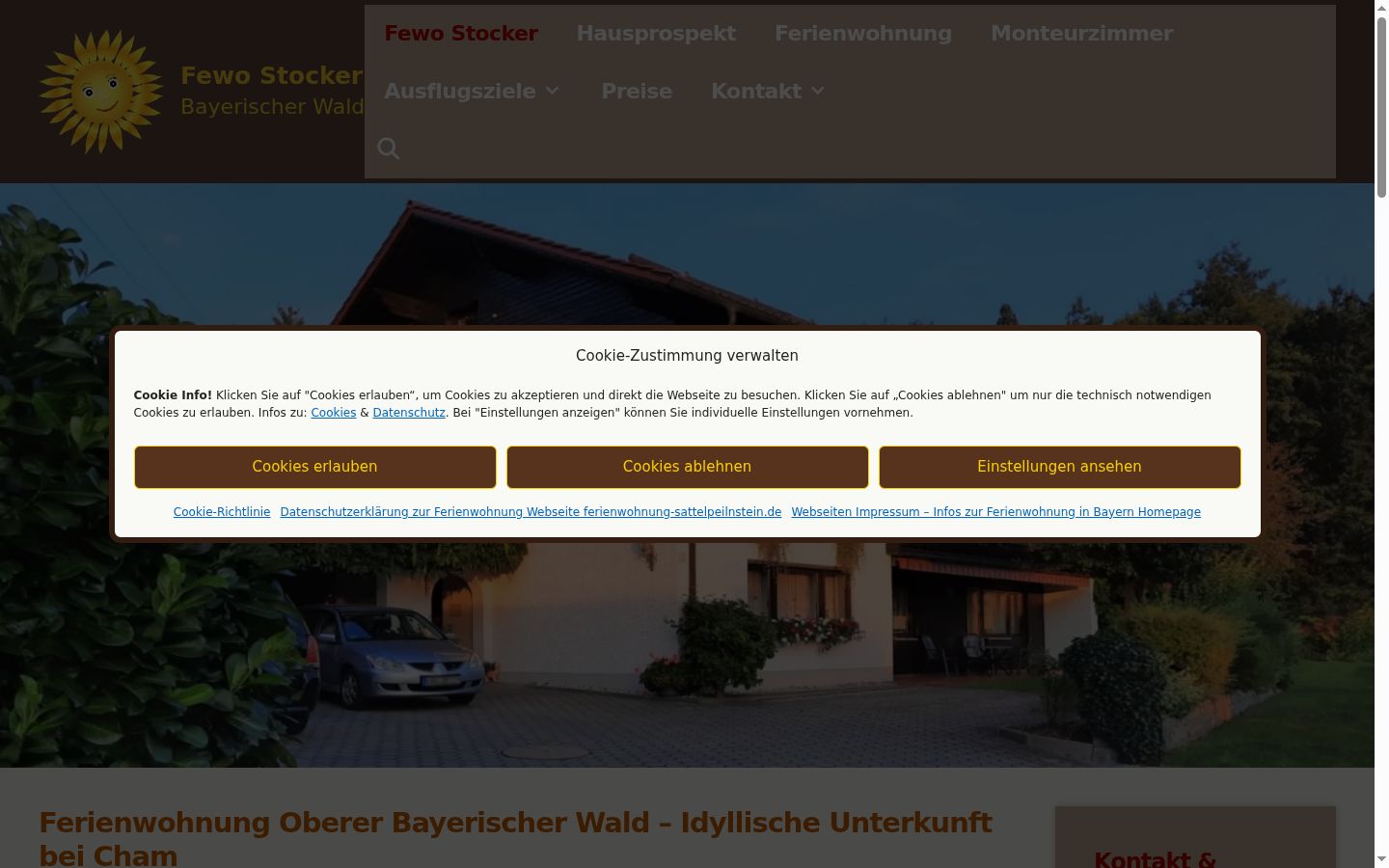 Ekrānuzņēmums ar piekrišanas baneri, kas tika rādīts pirms jebkādas mijiedarbības