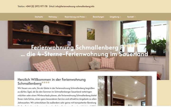 Screenshot of ferienwohnung-schmallenberg.info