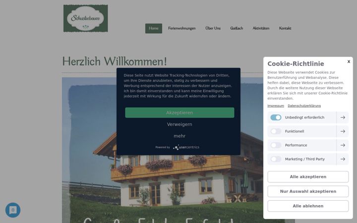 Screenshot of ferienwohnung-schusterbauer.de