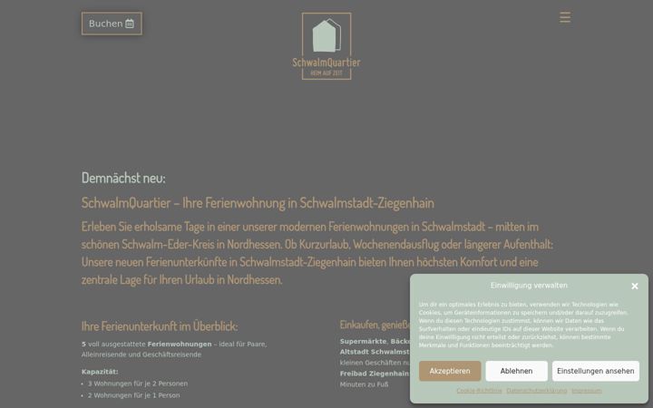 Screenshot of ferienwohnung-schwalmstadt-ziegenhain.de