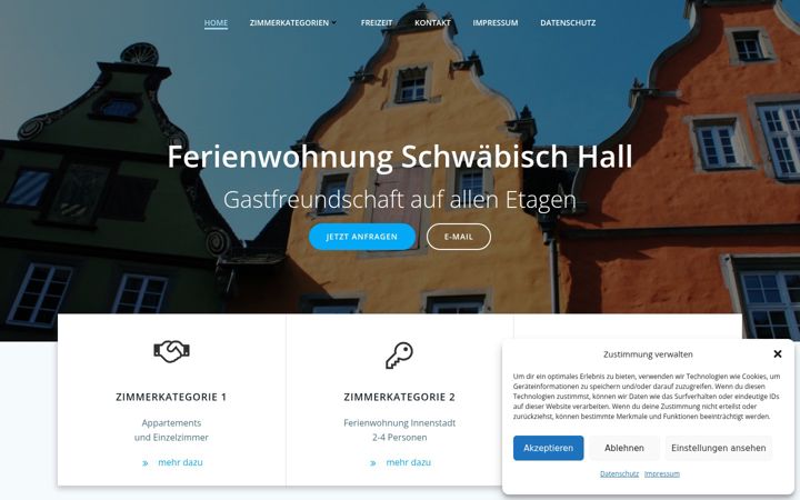 Screenshot von ferienwohnung-sha.de
