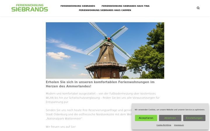 Screenshot von ferienwohnung-siebrands.de