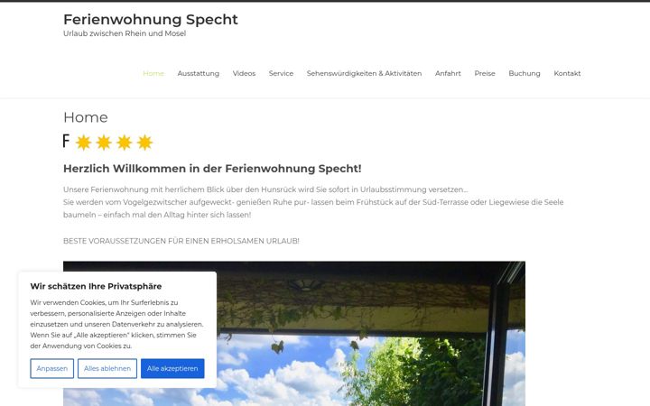 Screenshot of ferienwohnung-specht.de