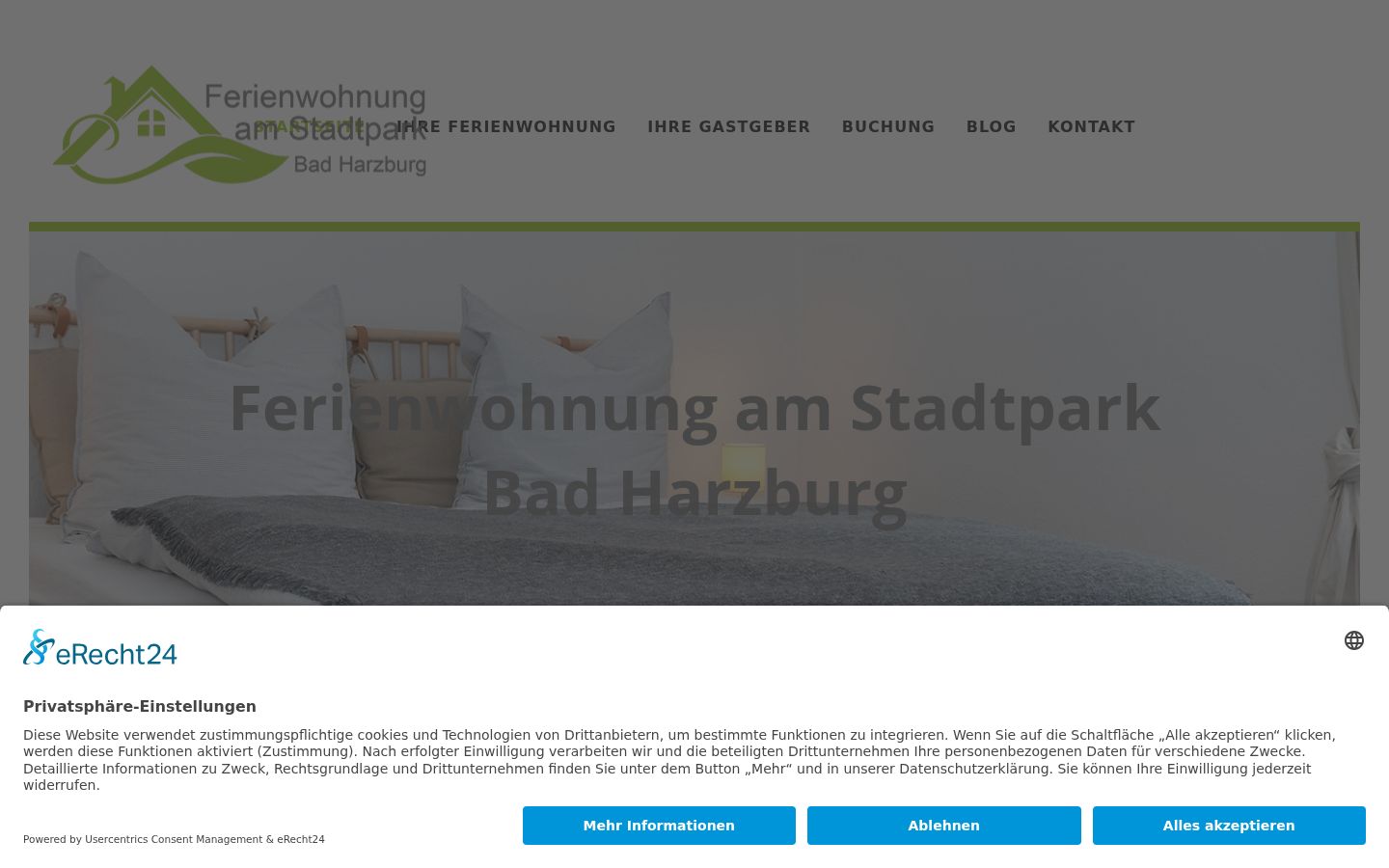 Screenshot des Einwilligungsbanners vor jeglicher Interaktion