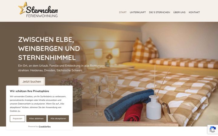 Screenshot of ferienwohnung-sternchen.de