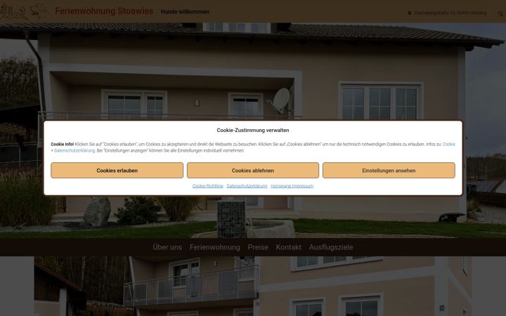 Screenshot of ferienwohnung-stoawies.de