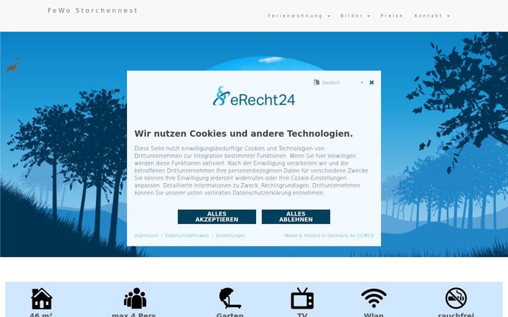 Screenshot of ferienwohnung-storchennest.de
