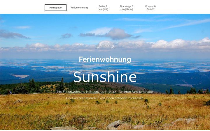 Zrzut ekranu ferienwohnung-sunshine-braunlage.de