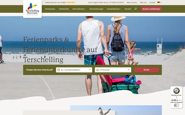 Screenshot of ferienwohnung-terschelling.de