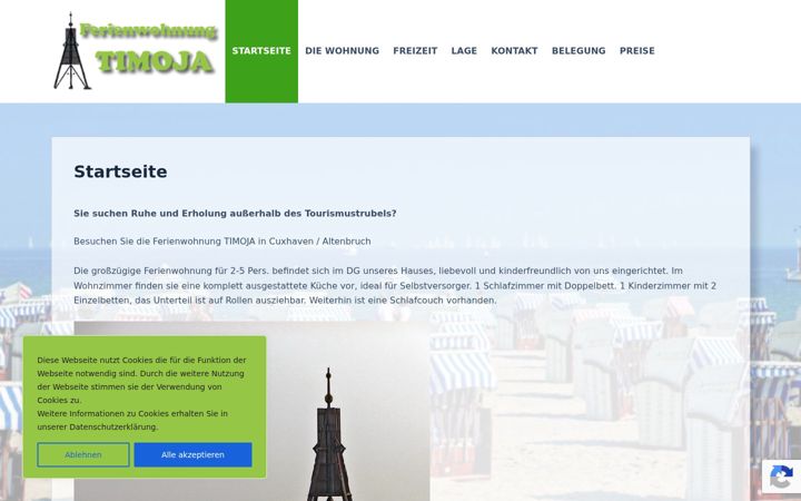 Screenshot von ferienwohnung-timoja.de