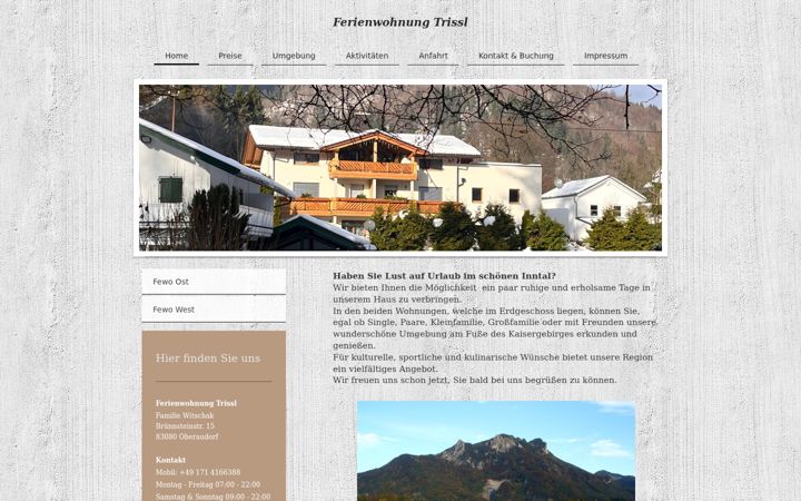 Screenshot von ferienwohnung-trissl.de