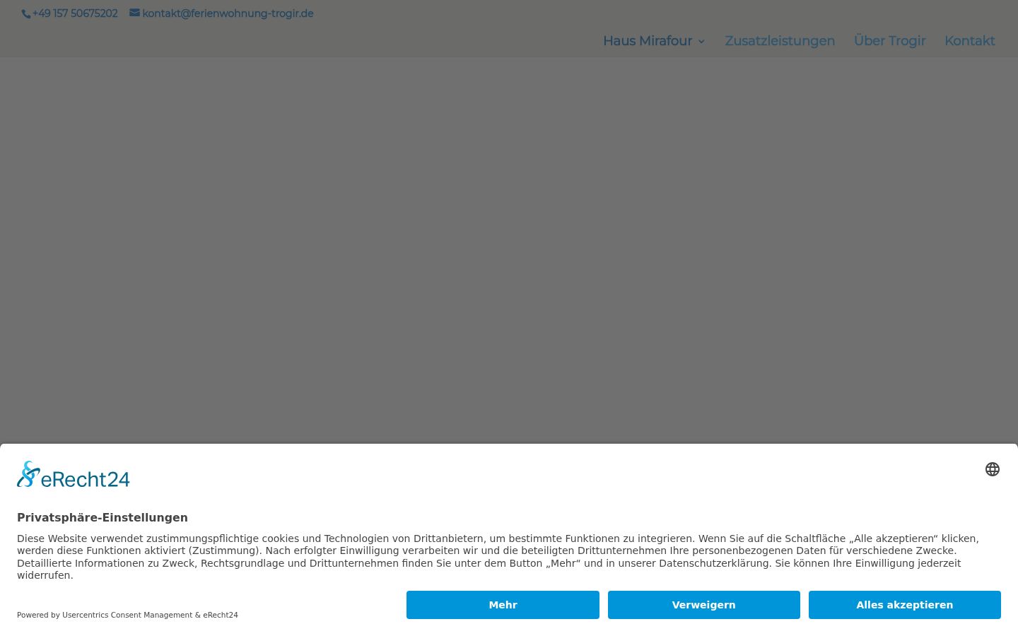 Screenshot des Einwilligungsbanners vor jeglicher Interaktion