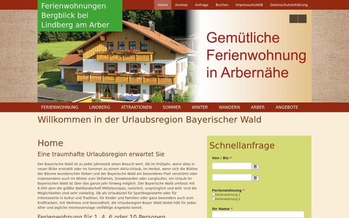 Screenshot of ferienwohnung-urlaub-bayerischer-wald.de