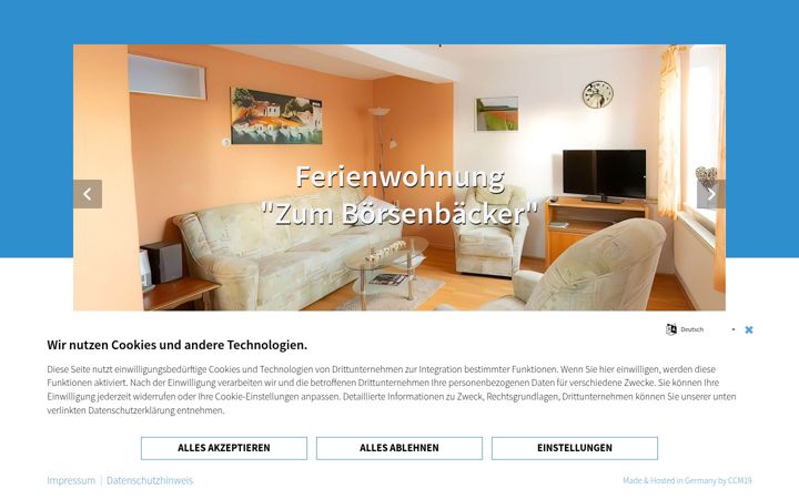 Screenshot of ferienwohnung-wanfried.de