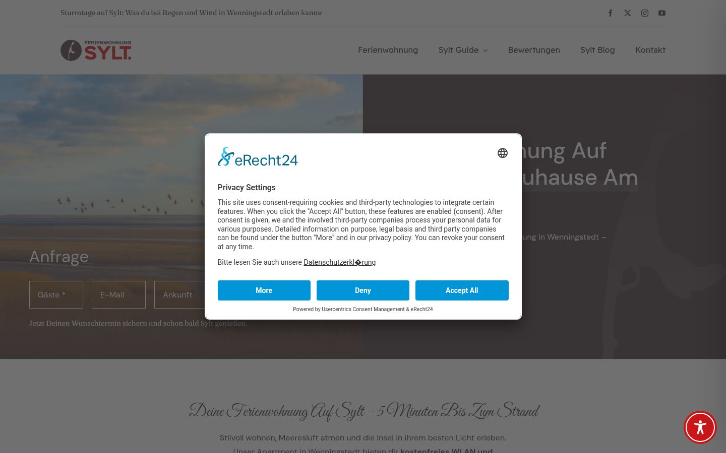Screenshot tal-banner tal-kunsens muri qabel kwalunkwe interazzjoni