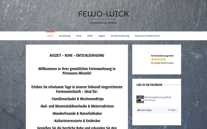 Captura de ecrã de ferienwohnung-wick.de