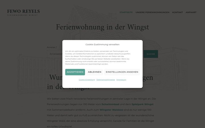Captura de ecrã de ferienwohnung-wingst.de
