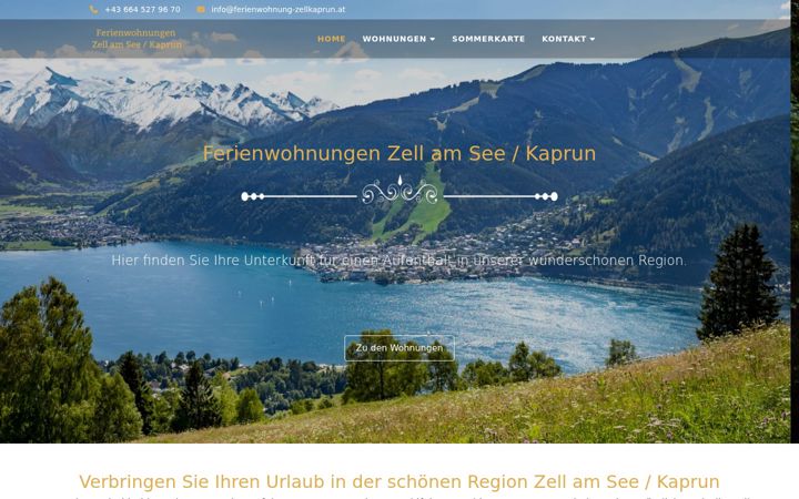 Screenshot of ferienwohnung-zellkaprun.at