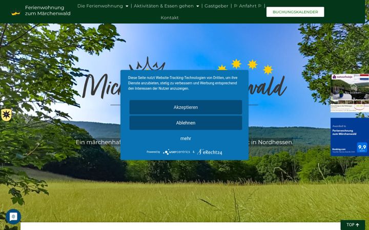 Screenshot of ferienwohnung-zum-maerchenwald.de