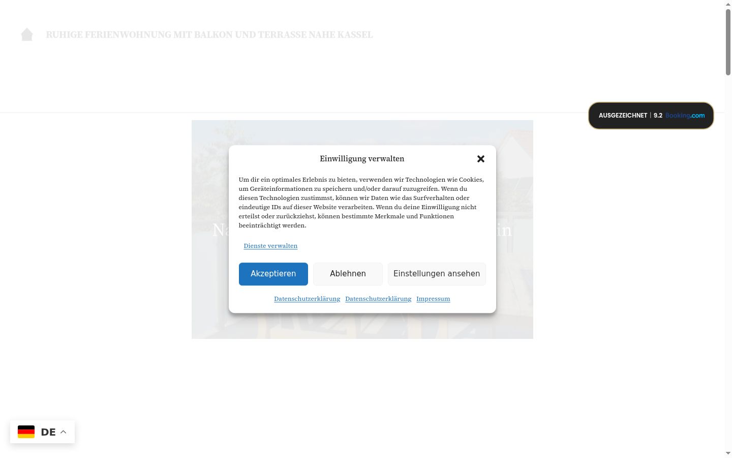 Screenshot tal-banner tal-kunsens muri qabel kwalunkwe interazzjoni