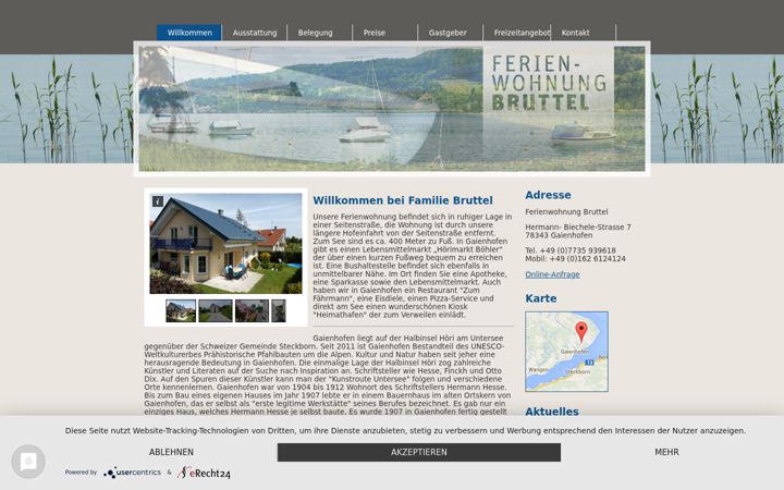 Captura de ecrã de ferienwohnungbruttel.de