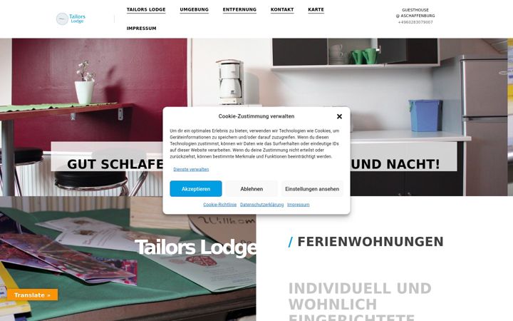 Screenshot of ferienwohnungen-aschaffenburg.de