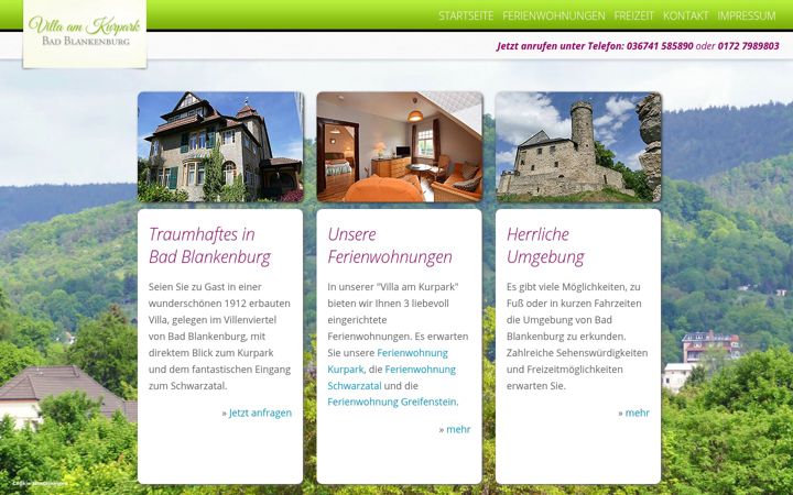 Screenshot of ferienwohnungen-bad-blankenburg.de