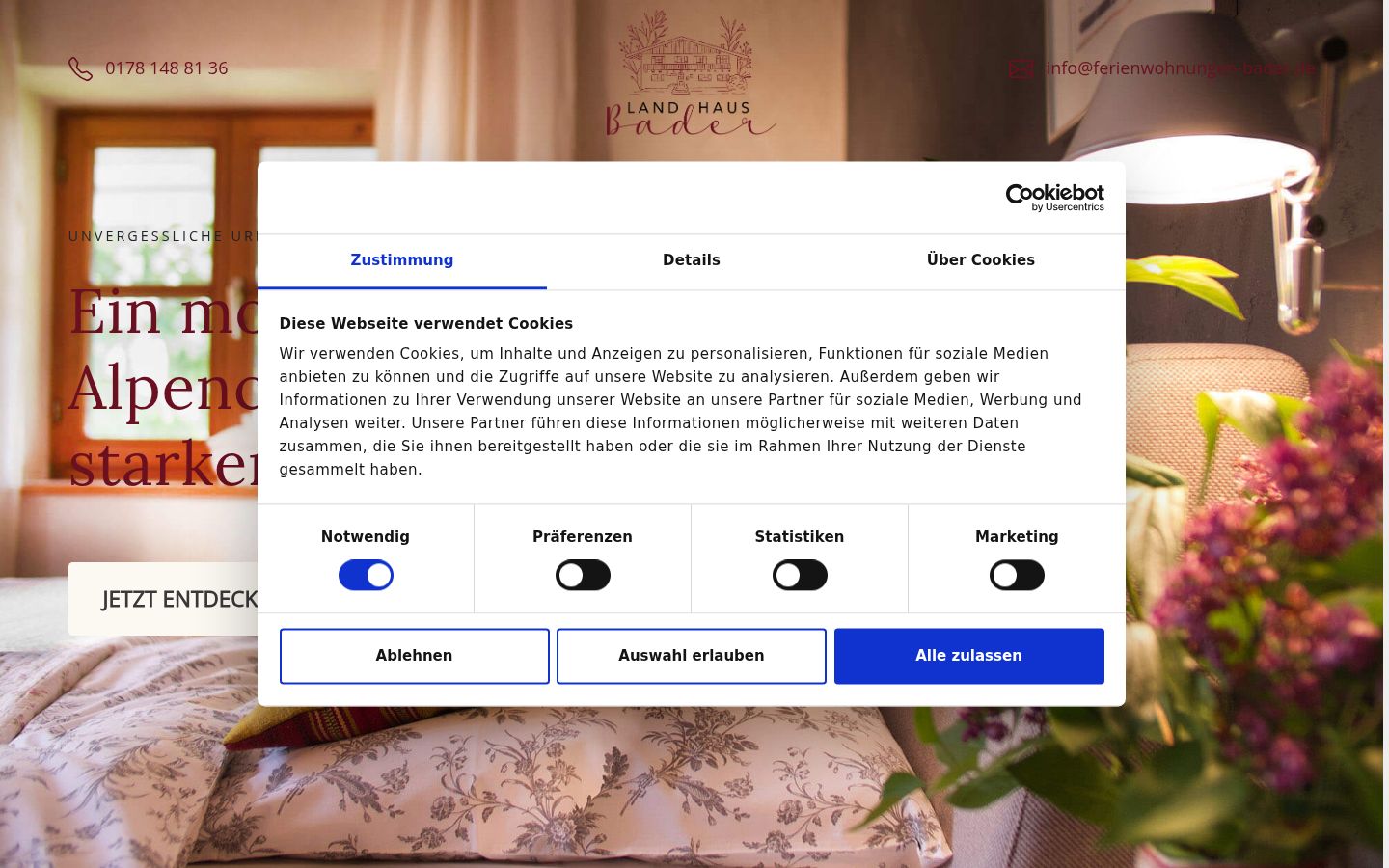 Captură de ecran a bannerului de consimțământ afișat înainte de orice interacțiune