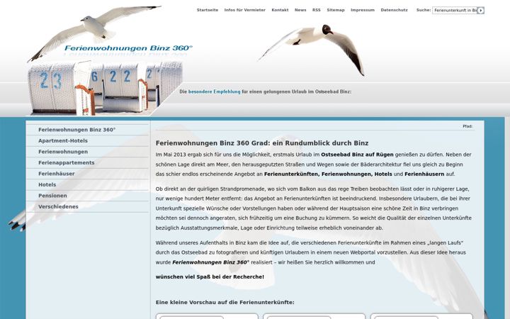 Captura de ecrã de ferienwohnungen-binz-360.de