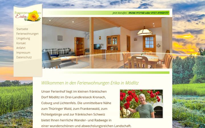 Screenshot of ferienwohnungen-erika.de