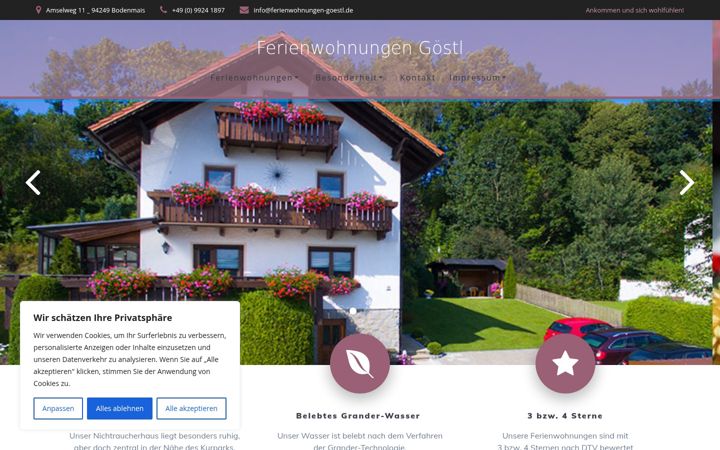 Screenshot of ferienwohnungen-goestl.de