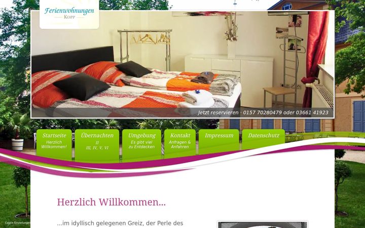 Screenshot of ferienwohnungen-greiz.com