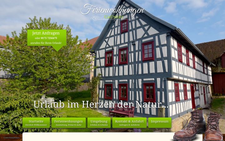 Screenshot of ferienwohnungen-gruenert.de