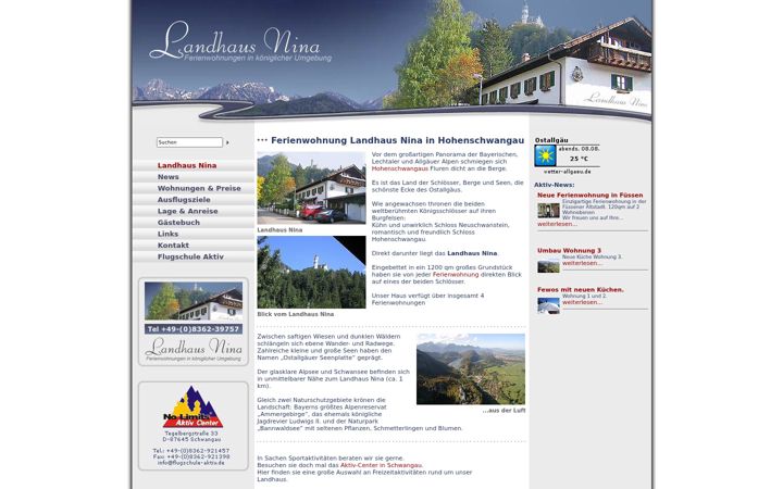 Kuvakaappaus sivustosta ferienwohnungen-hohenschwangau.de